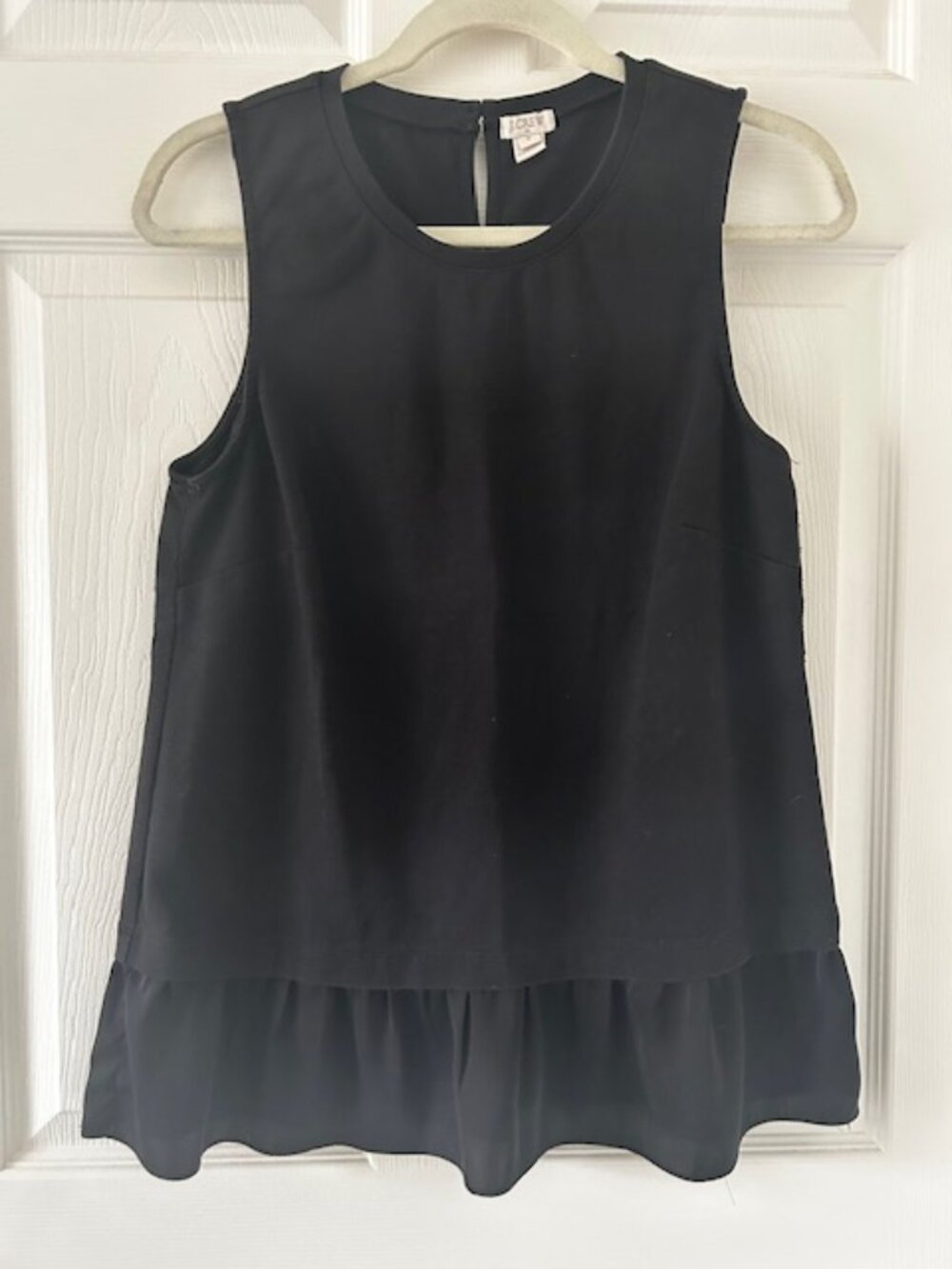 J. Crew Ruffle Hem Sleeveless Blouse SZ MED